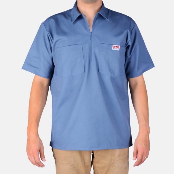 Ben Davis Short Sleeve Solid 1/2 Zip Shirt