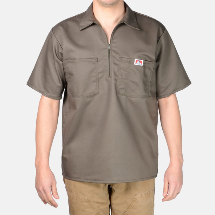 Ben Davis Short Sleeve Solid 1/2 Zip Shirt