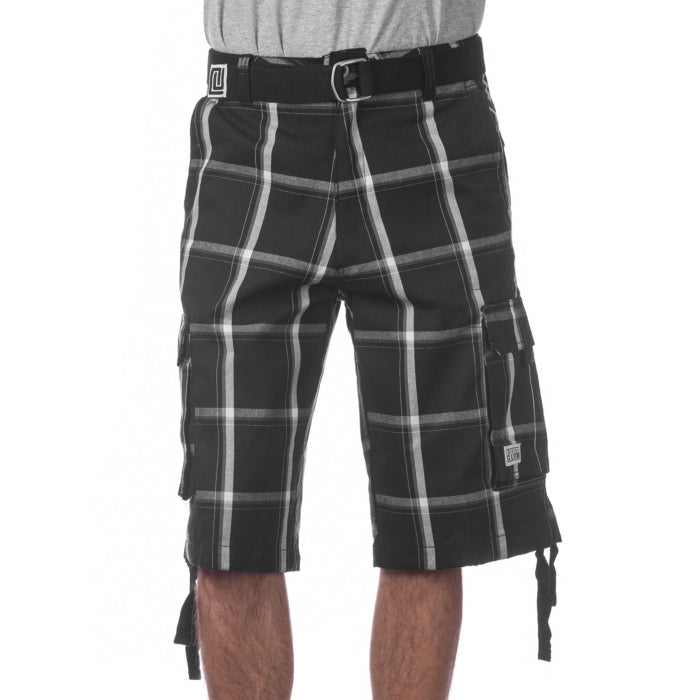 Pro Club Men's Cotton Twill Cargo Shorts with Belt