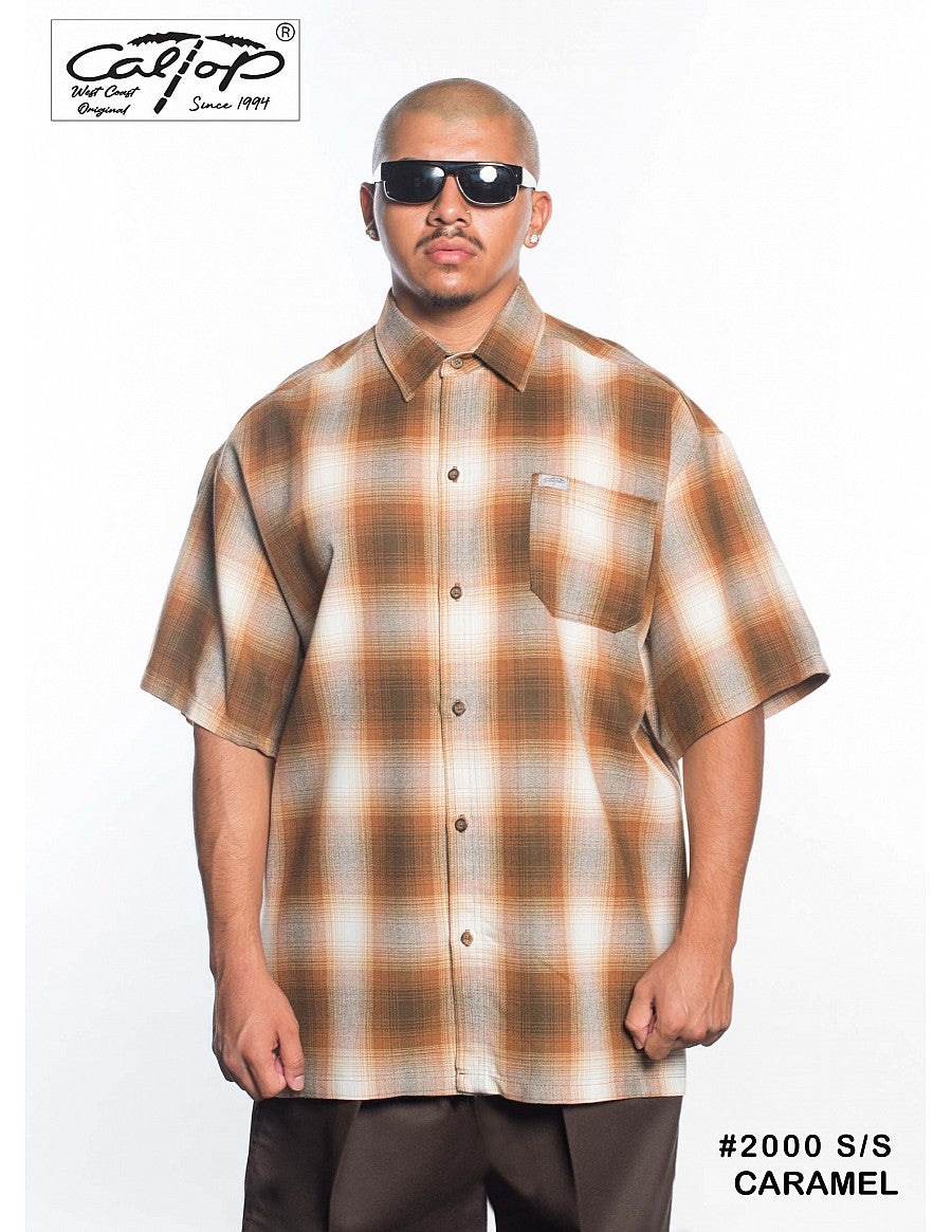 CalTop 2000 Short Sleeve Plaid Shirt
