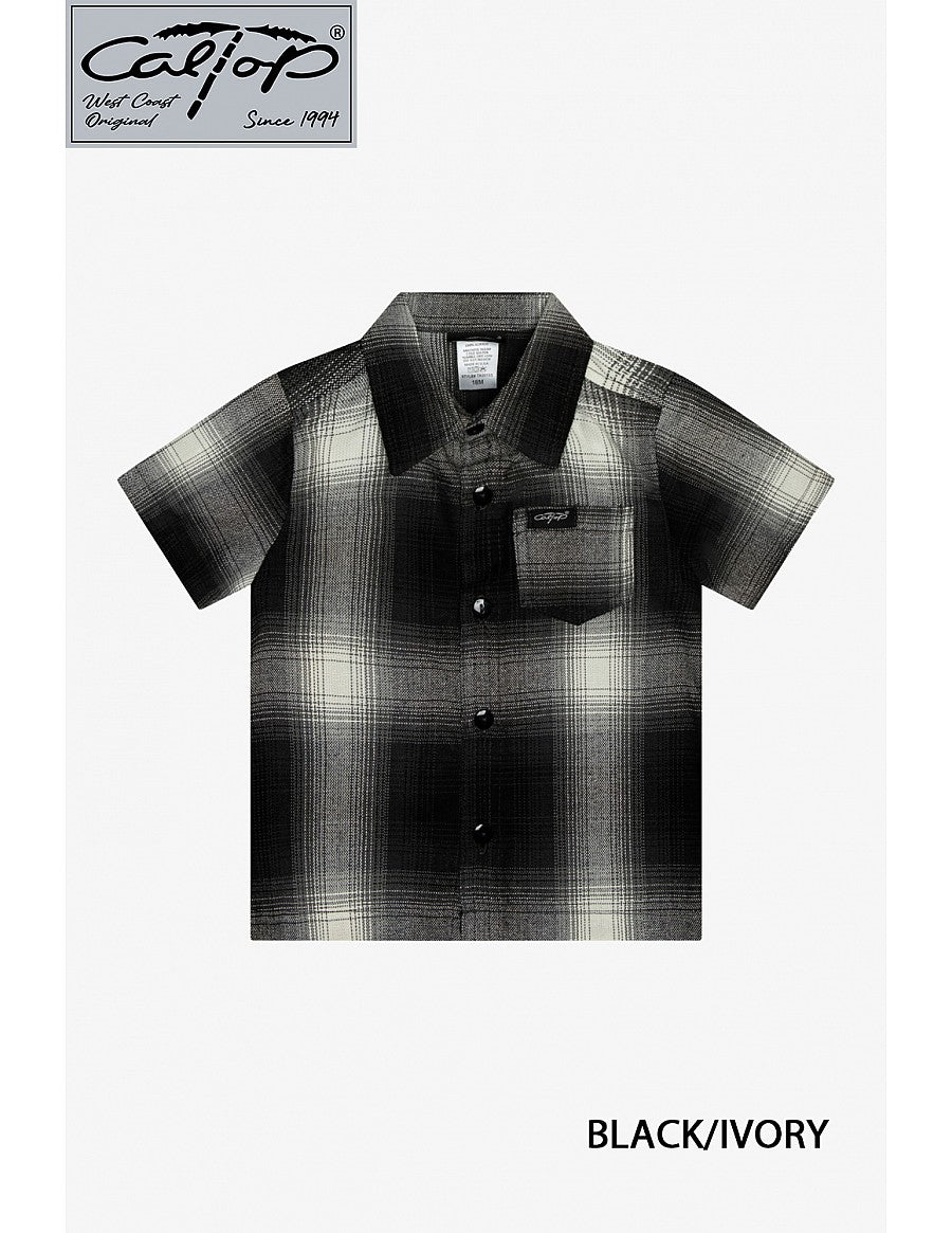 Cal Top Plaid Baby/Toddler Short Sleeve Shirt (KS001)