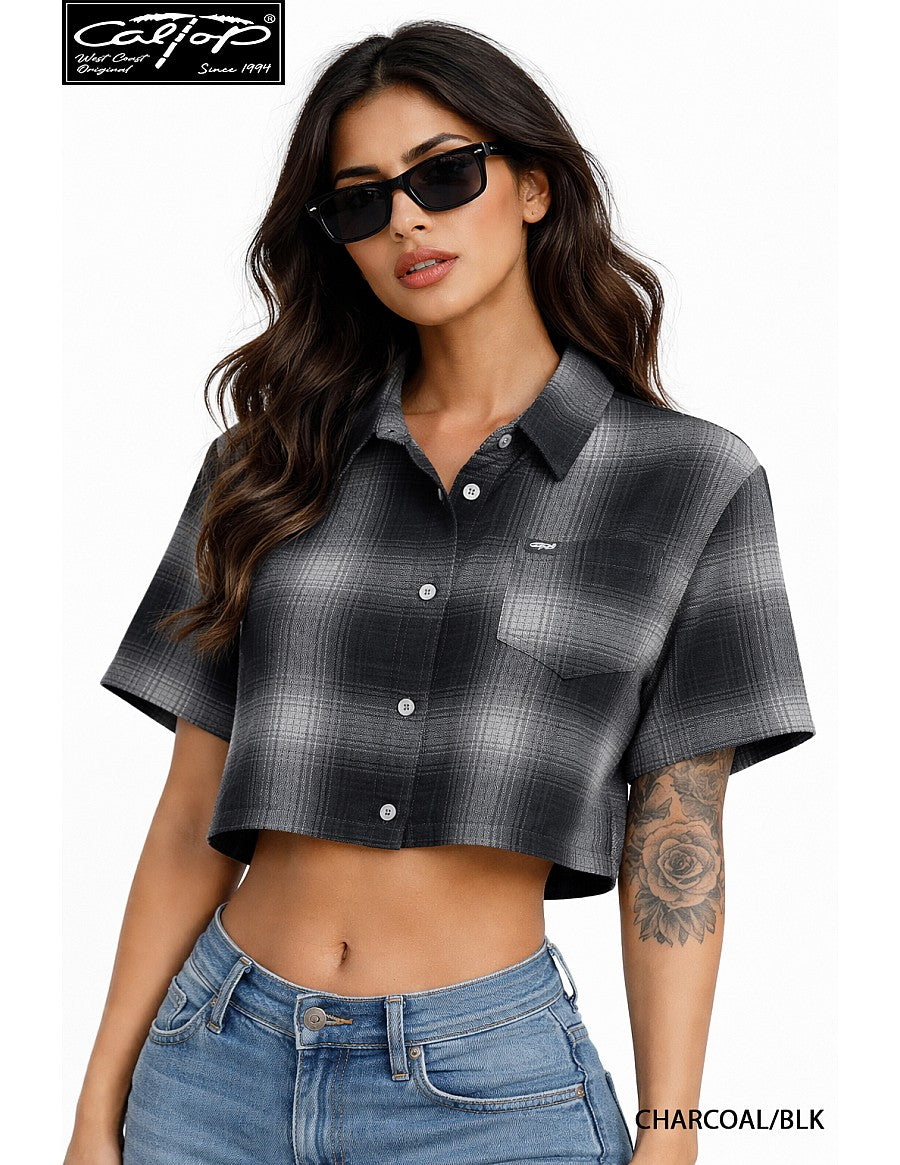 Cal Top Women's S/S Plaid Shirt 2000