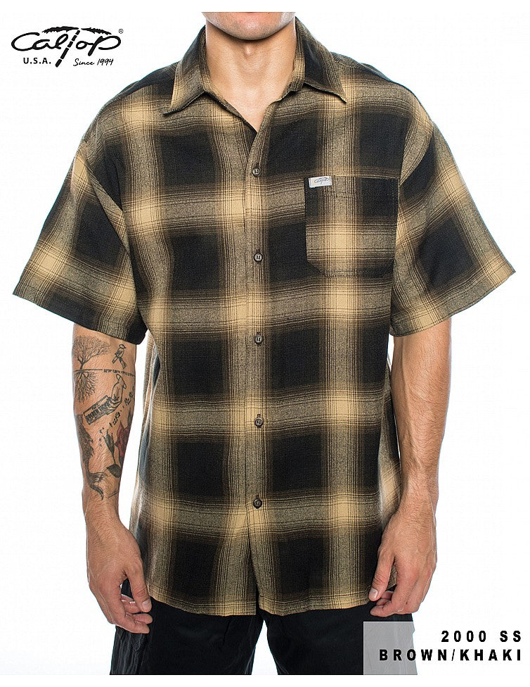 Cal Top 2000 Short Sleeve Plaid Shirt