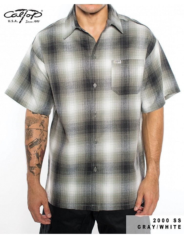 Cal Top 2000 Short Sleeve Plaid Shirt