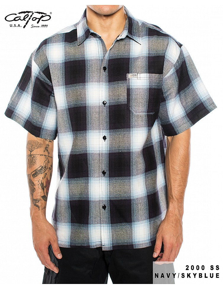 Cal Top 2000 Short Sleeve Plaid Shirt